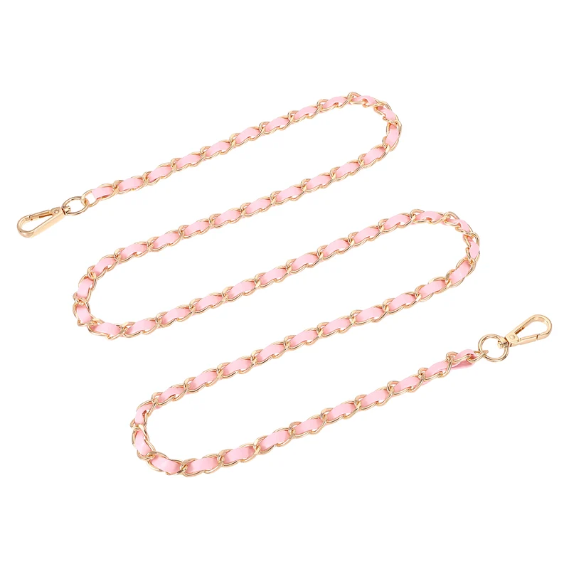 55" Purse Strap with Buckle for Shoulder and Cross Body(Pink+Gold)