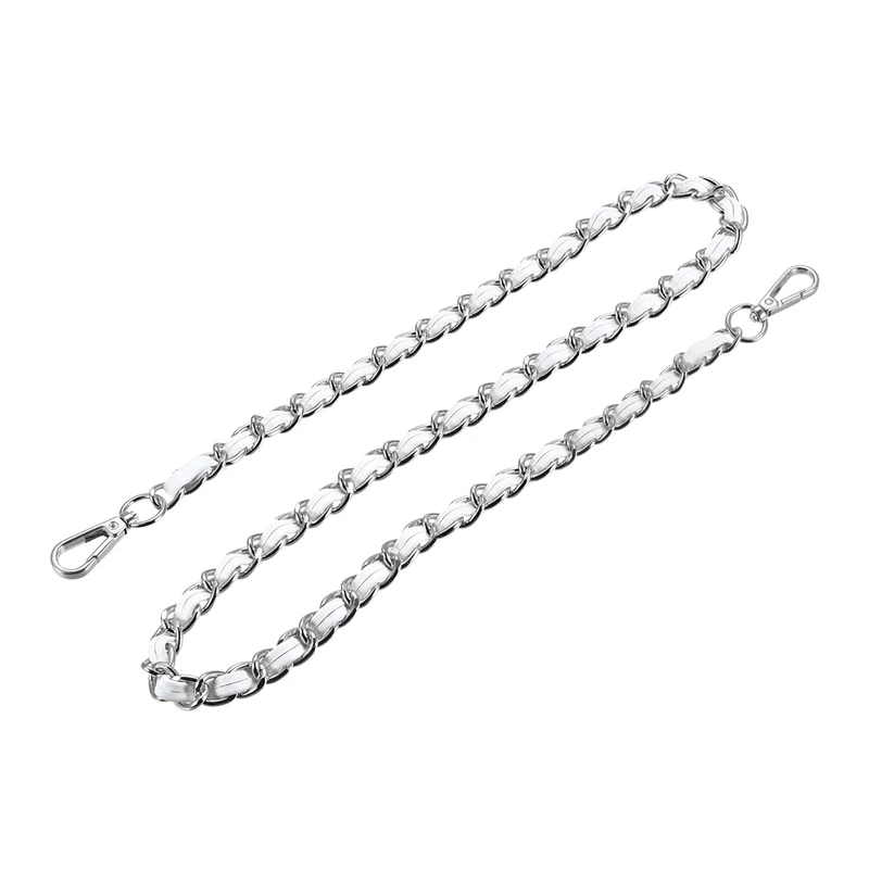 Purse Chain Strap, 24" Purse Strap Shoulder Bag Replacement Strap, White+Silver
