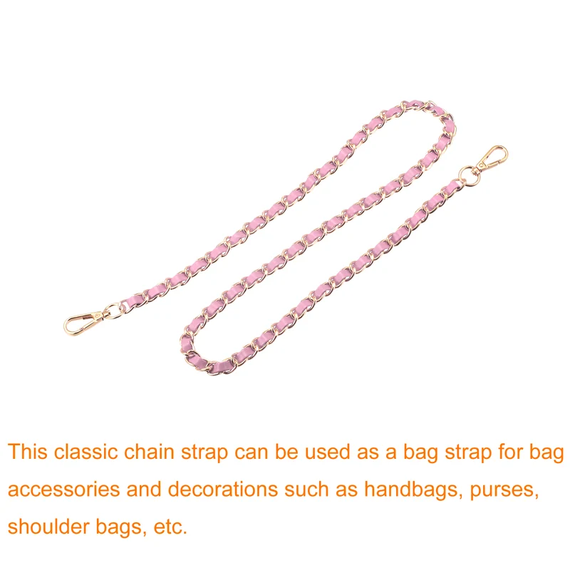 Purse Chain Strap, 32" Purse Strap Shoulder Bag Replacement Strap, Pink+Gold