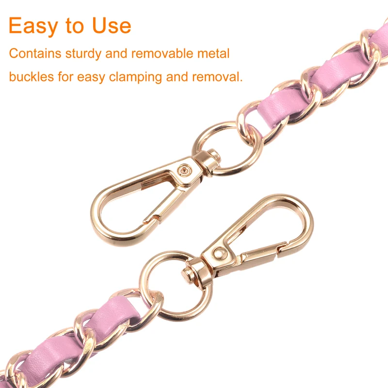 Purse Chain Strap, 32" Purse Strap Shoulder Bag Replacement Strap, Pink+Gold