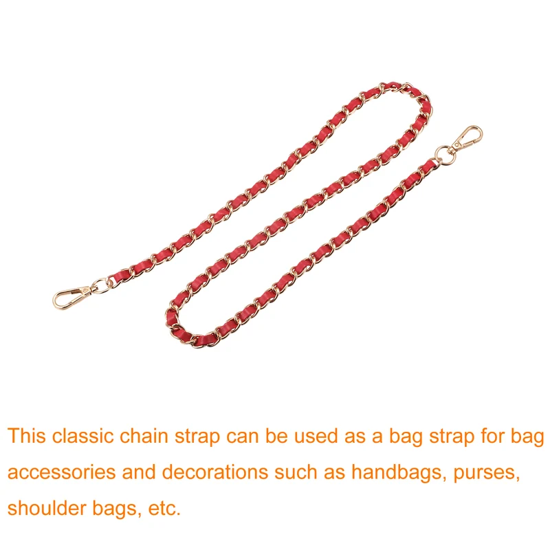 Purse Chain Strap, 32" Purse Strap Shoulder Bag Replacement Strap, Red+Gold