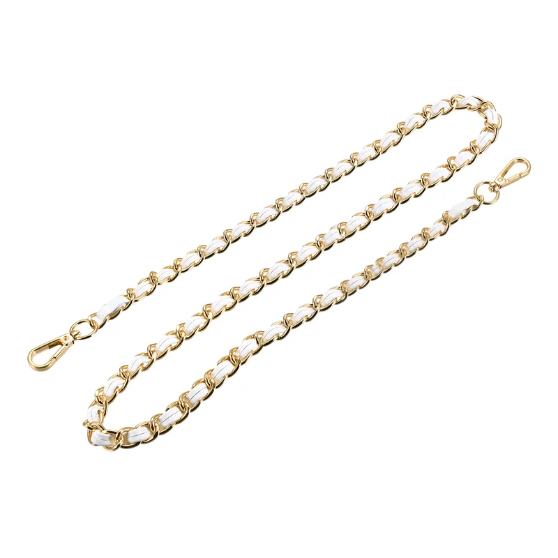 Purse Chain Strap, 32" Purse Strap Shoulder Bag Replacement Strap, White+Gold