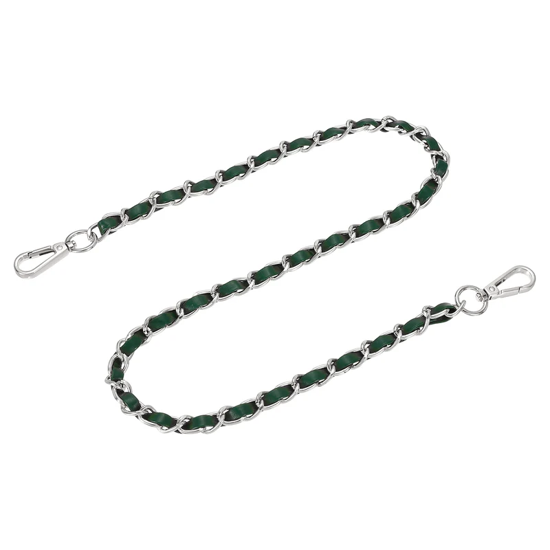 32" Purse Strap with Buckle for Shoulder and Cross Body(Green+Silver)