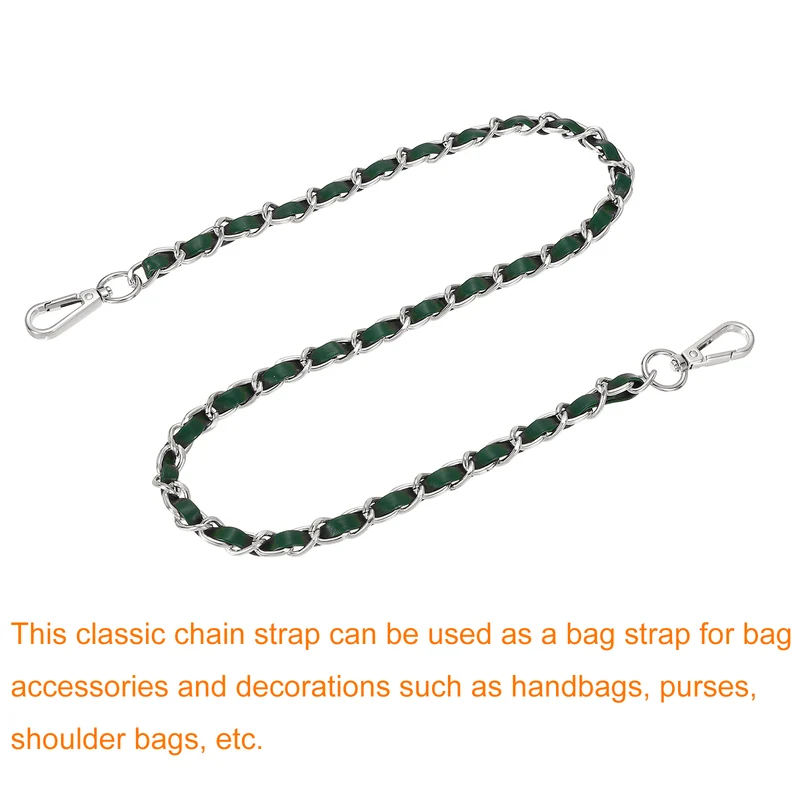 32" Purse Strap with Buckle for Shoulder and Cross Body(Green+Silver)