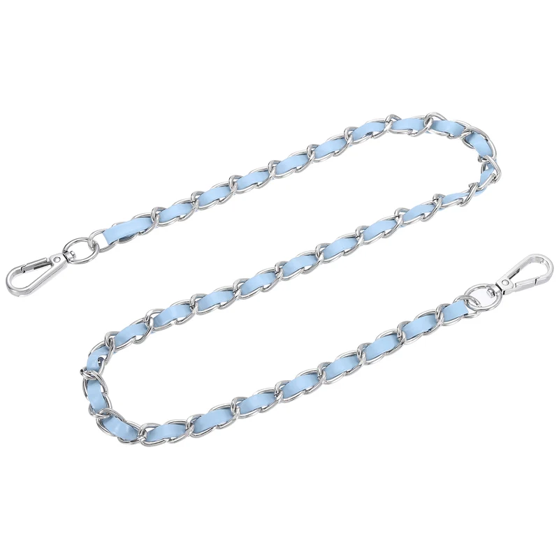 32" Purse Strap with Buckle for Shoulder and Cross Body(Sky Blue+Silver)