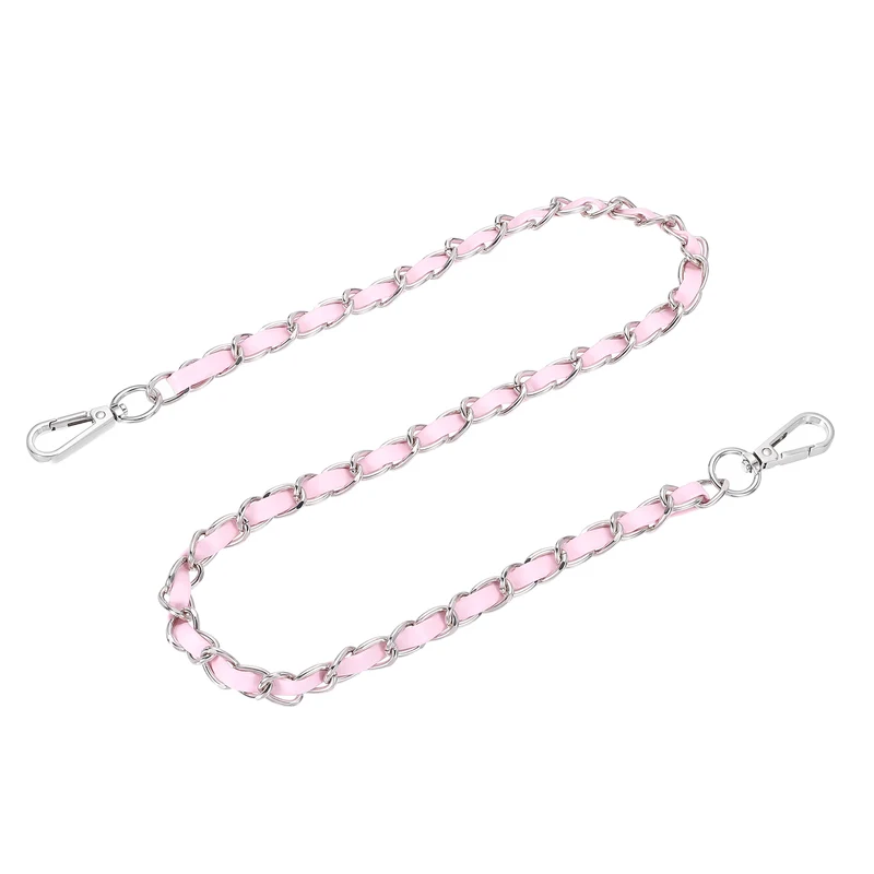 32" Purse Strap with Buckle for Shoulder and Cross Body(Pink+Silver)