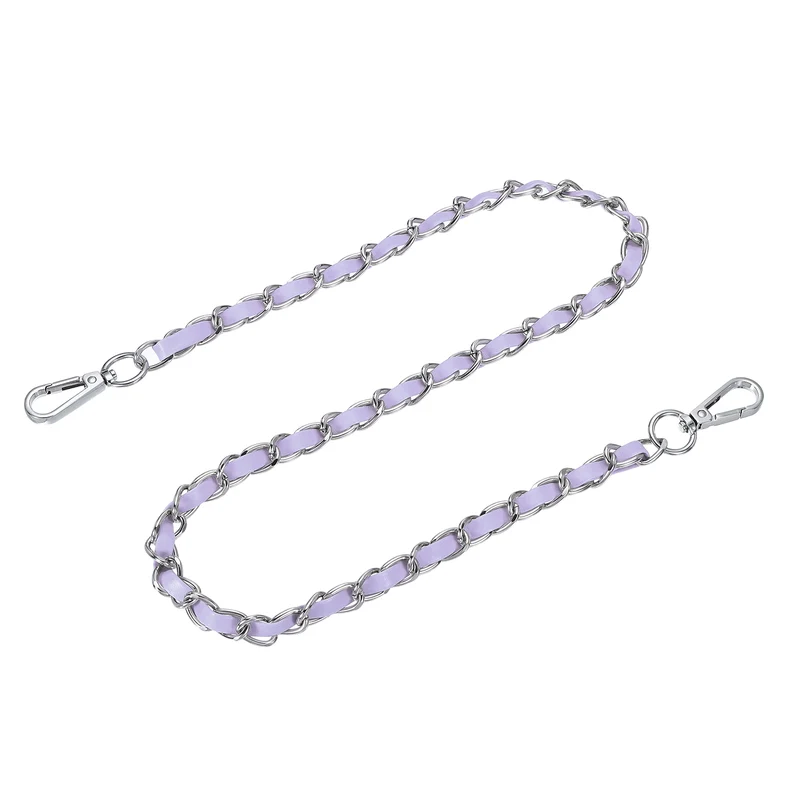 32" Purse Strap with Buckle for Shoulder and Cross Body(Purple+Silver)