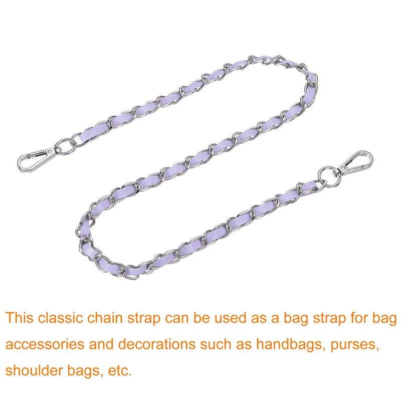 32" Purse Strap with Buckle for Shoulder and Cross Body(Purple+Silver)