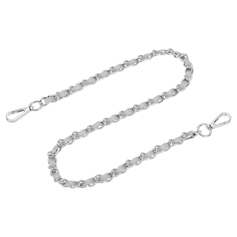 32" Purse Strap with Buckle for Shoulder and Cross Body(Gray+Silver)