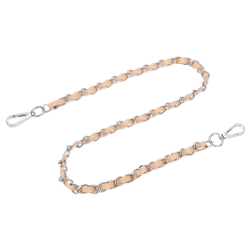 32" Purse Strap with Buckle for Shoulder and Cross Body(Khaki+Silver)