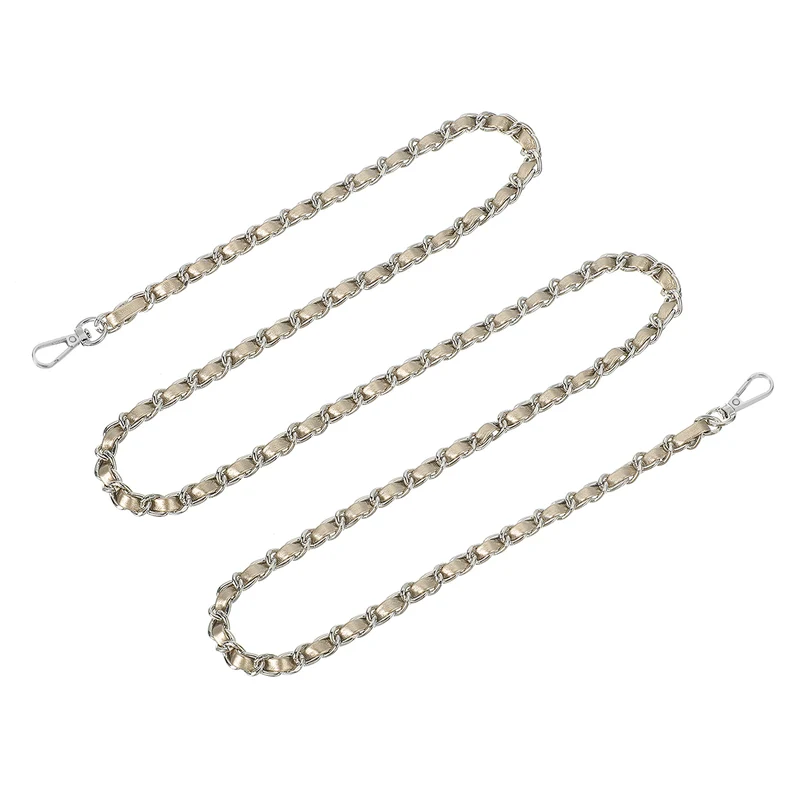 Purse Strap, 55" Leather for Shoulder and Cross Body Strap (Gold, Silver)