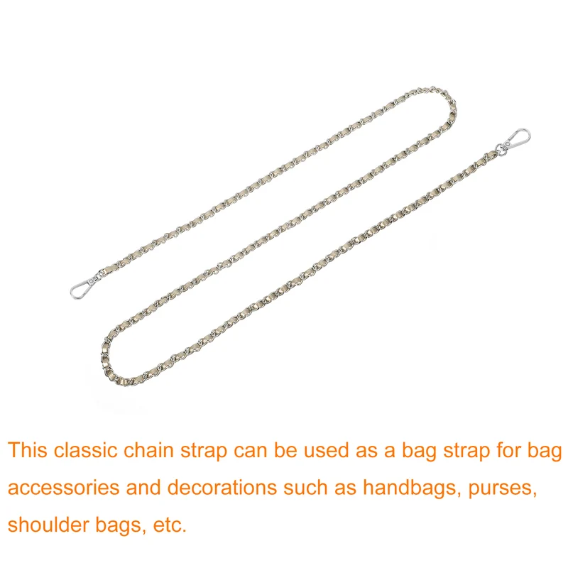 Purse Strap, 55" Leather for Shoulder and Cross Body Strap (Gold, Silver)