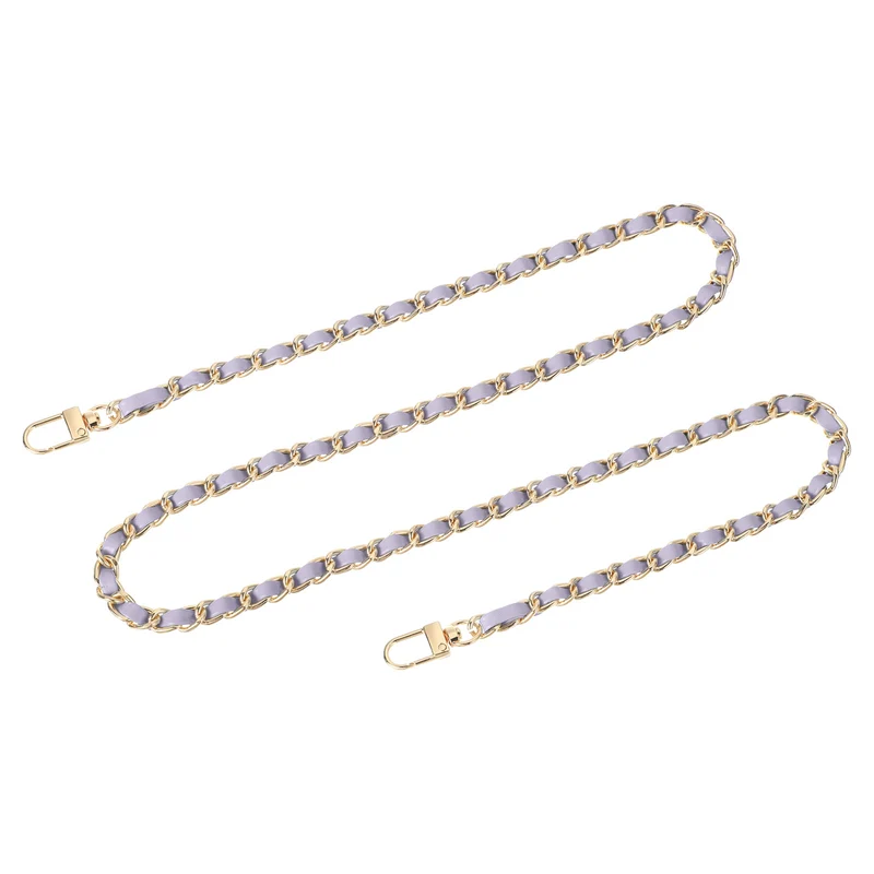 39" Purse Chain Strap with Buckles for Shoulder and Cross Body (Purple + Gold)