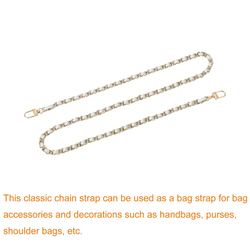 39" Purse Chain Strap with Buckles for Shoulder and Cross Body (Silver + Gold)