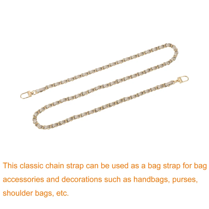 39" Purse Chain Strap with Buckles for Shoulder and Cross Body (Gold + Gold)