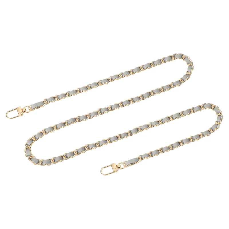 39" Purse Chain Strap with Buckles for Shoulder and Cross Body (Gray + Gold)