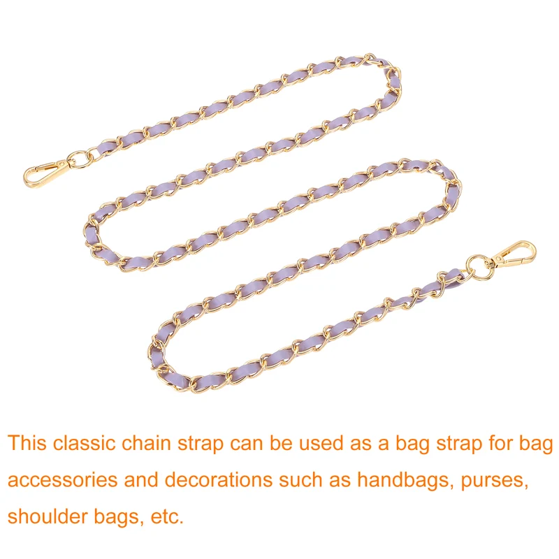 55" Purse Strap with Buckle for Shoulder and Cross Body(Purple+Gold)
