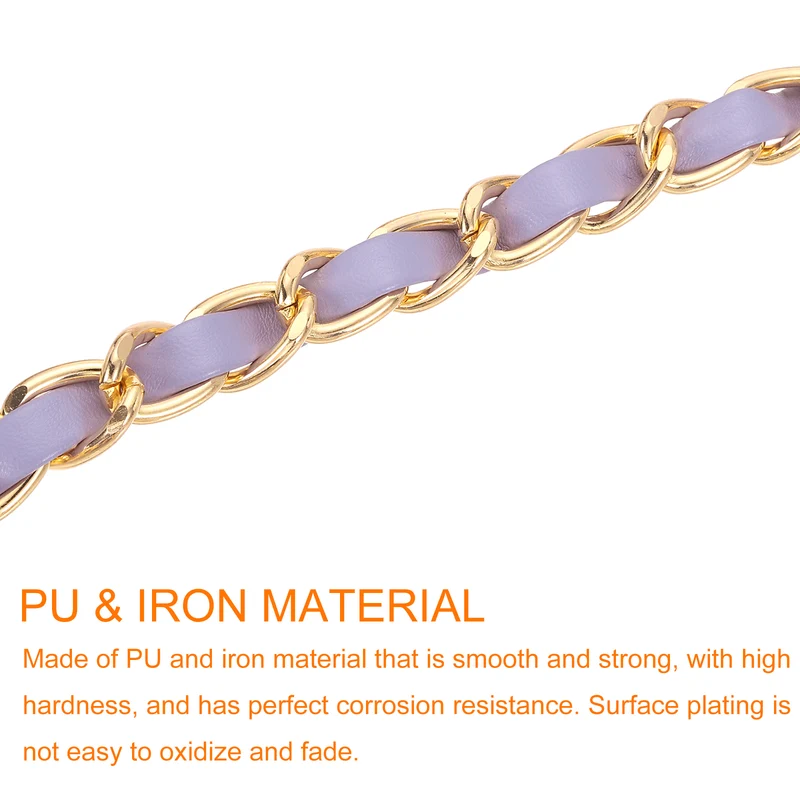 55" Purse Strap with Buckle for Shoulder and Cross Body(Purple+Gold)