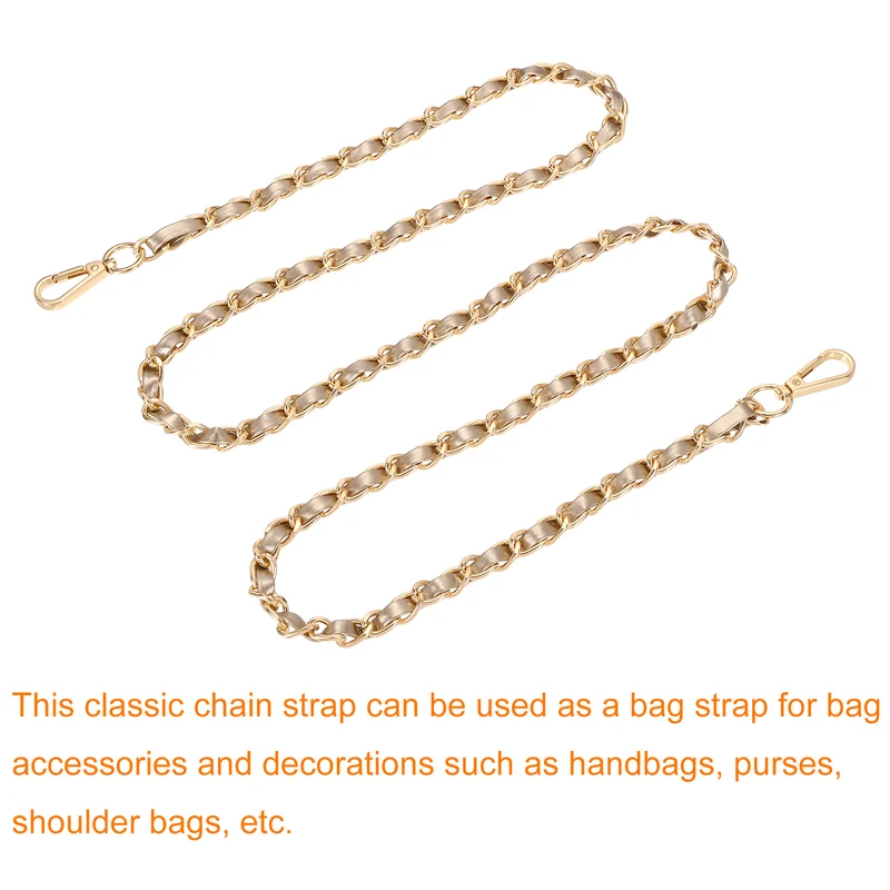 55" Purse Strap with Buckle for Shoulder and Cross Body(Gold+Gold)
