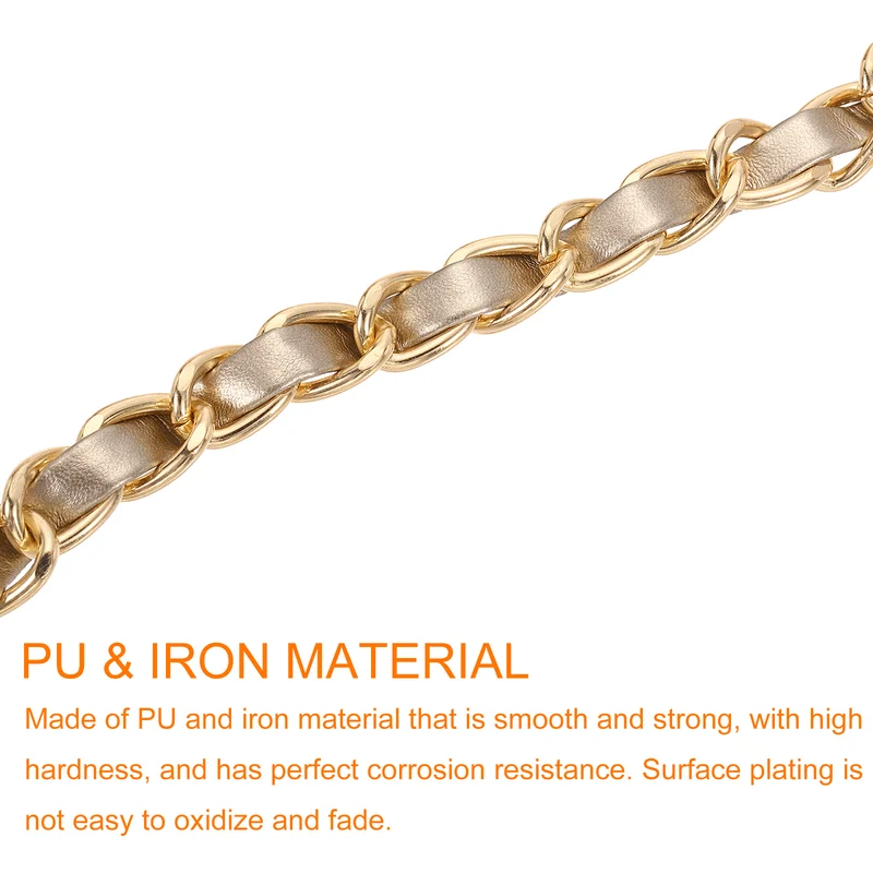 55" Purse Strap with Buckle for Shoulder and Cross Body(Gold+Gold)