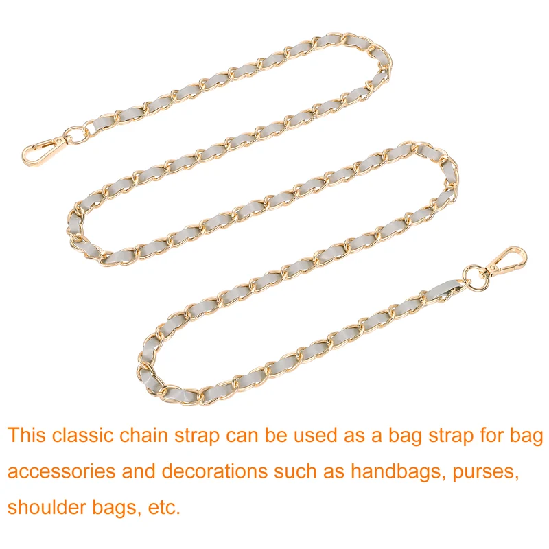 55" Purse Strap with Buckle for Shoulder and Cross Body(Gray+Gold)