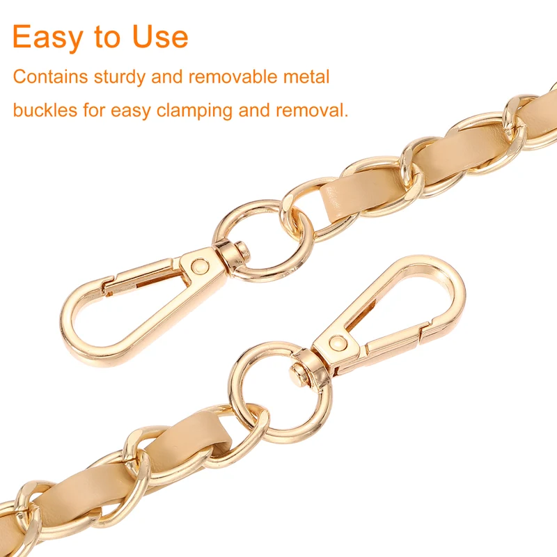 55" Purse Strap with Buckle for Shoulder and Cross Body(Khaki+Gold)