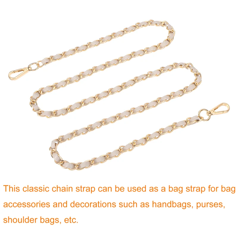 55" Purse Strap with Buckle for Shoulder and Cross Body(Beige+Gold)