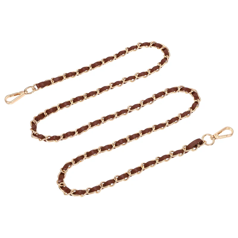 55" Purse Strap with Buckle for Shoulder and Cross Body(Dark Brown+Gold)