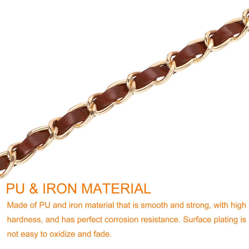 55" Purse Strap with Buckle for Shoulder and Cross Body(Dark Brown+Gold)
