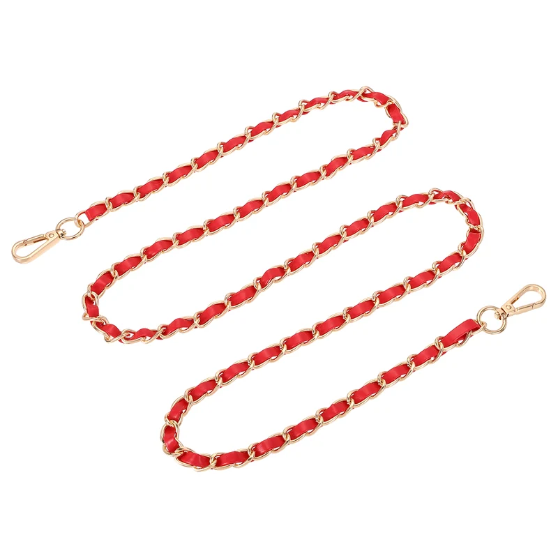 55" Purse Strap with Buckle for Shoulder and Cross Body(Red+Gold)