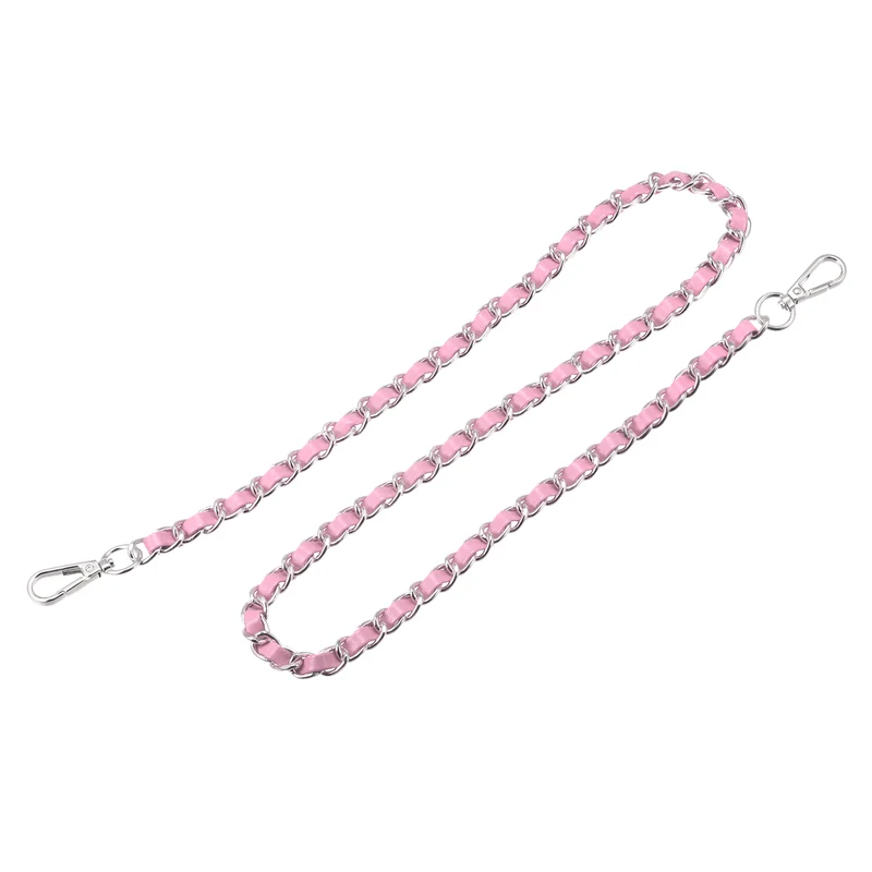 Purse Chain Strap, 32" Purse Strap Shoulder Bag Replacement Strap, Pink+Silver