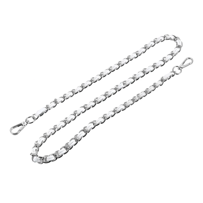 Purse Chain Strap, 32" Purse Strap Shoulder Bag Replacement Strap, White+Silver