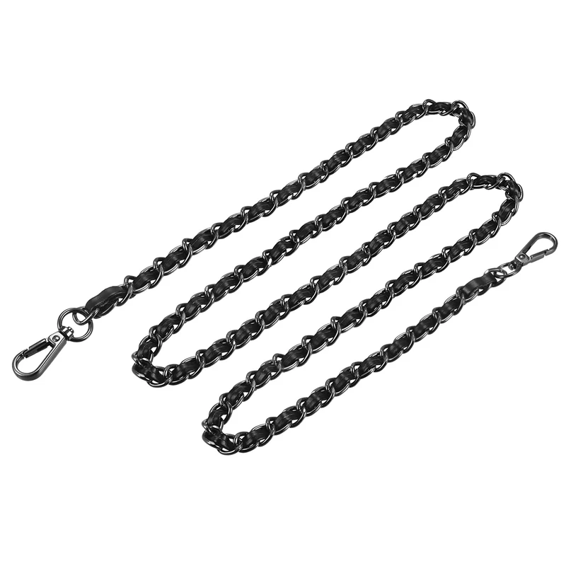 Purse Chain Strap, 55" Purse Strap Shoulder Bag Replacement Strap, Black+Grey