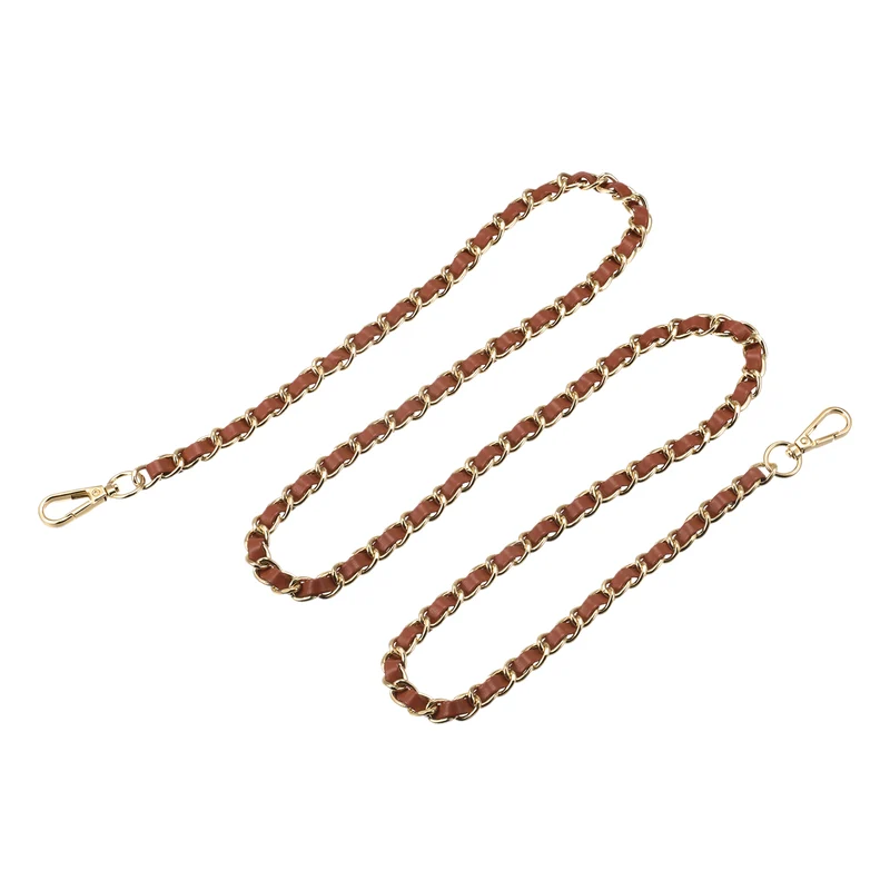 Purse Chain Strap, 55" Purse Strap Shoulder Bag Replacement Strap, Brown+Gold