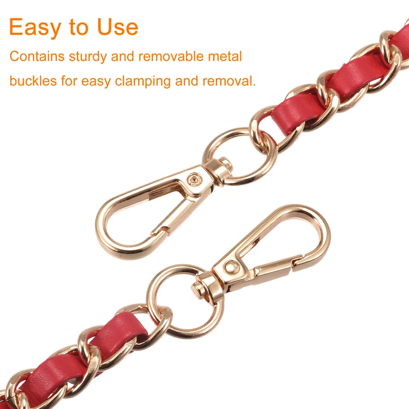 Purse Chain Strap, 55" Purse Strap Shoulder Bag Replacement Strap, Red+Gold