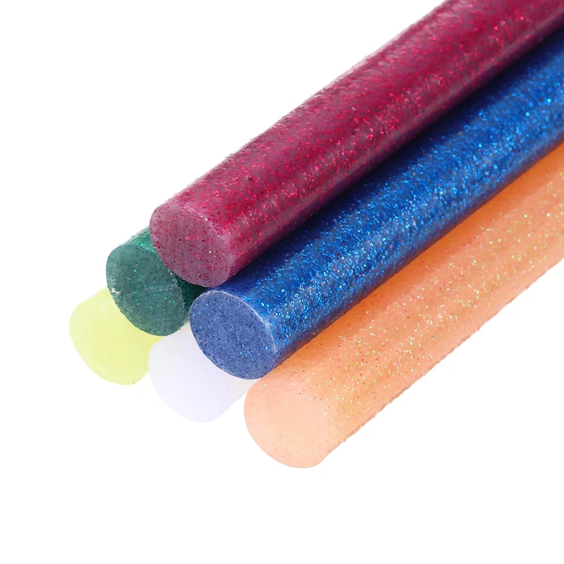 Mini Hot Glue Sticks for Glue Gun 0.43-inchx4-inch Glitter 6 Colors 6pcs