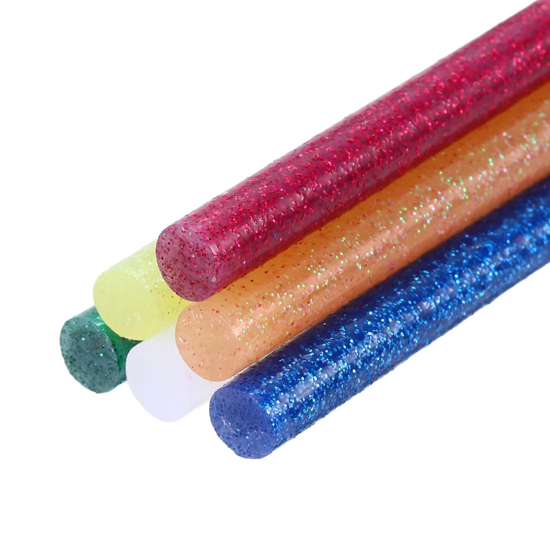 Mini Hot Glue Sticks for Glue Gun 0.28-inchx8-inch Glitter 6 Colors 6pcs