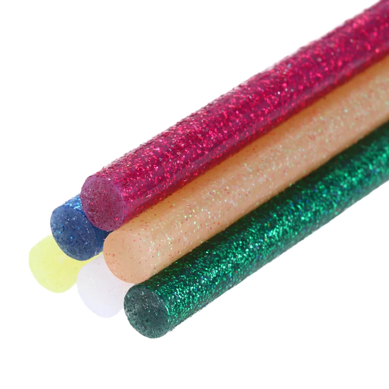 Mini Hot Glue Sticks for Glue Gun 0.28-inchx4-inch Glitter 6 Colors 6pcs