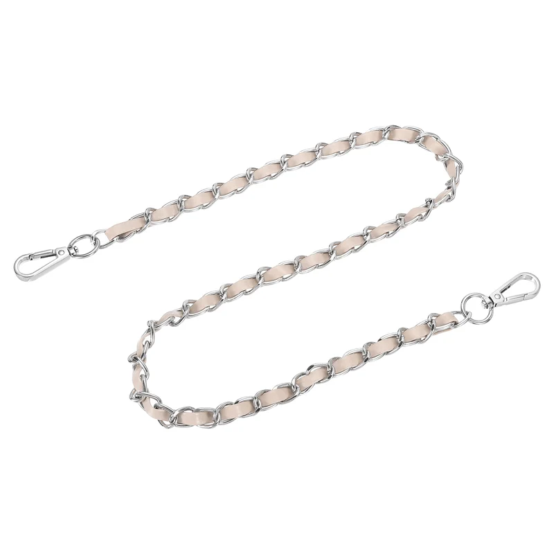32" Purse Strap with Buckle for Shoulder and Cross Body(Beige+Silver)