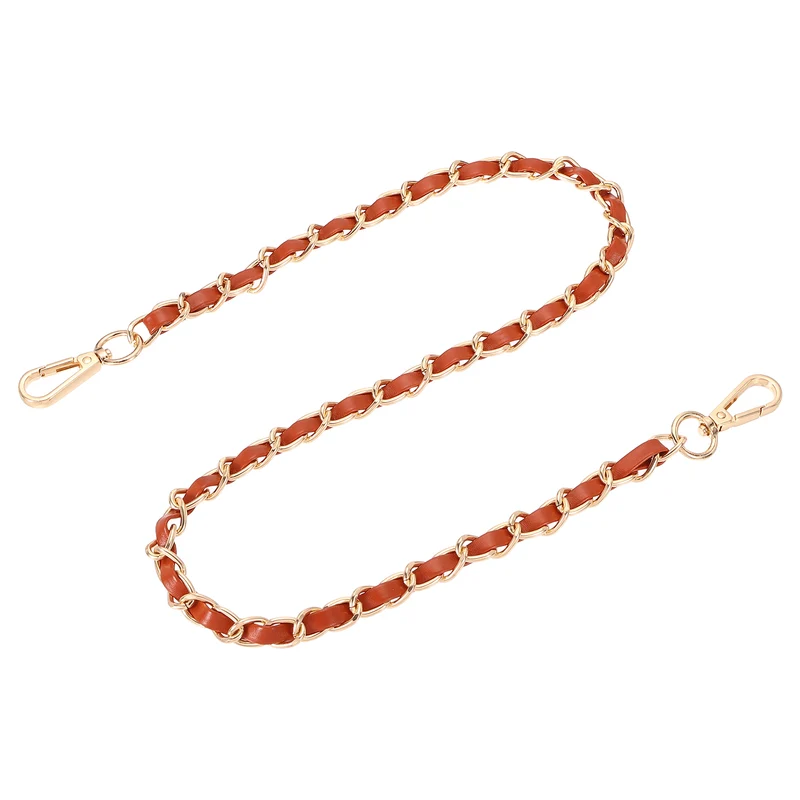 32" Purse Strap with Buckle for Shoulder and Cross Body(Brown+Gold)