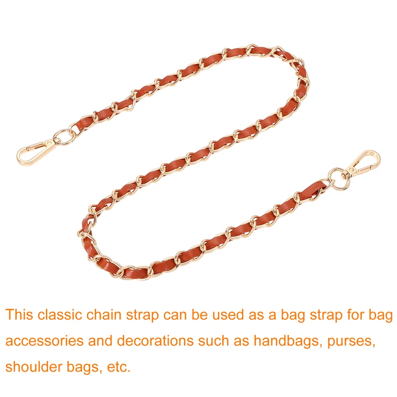 32" Purse Strap with Buckle for Shoulder and Cross Body(Brown+Gold)