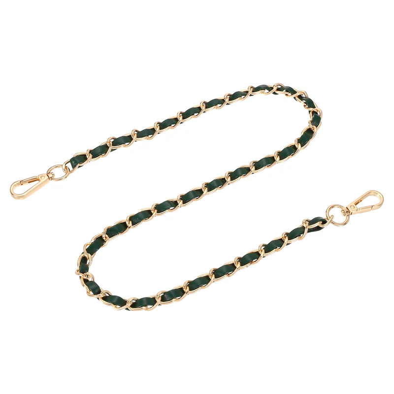 32" Purse Strap with Buckle for Shoulder and Cross Body(Green+Gold)