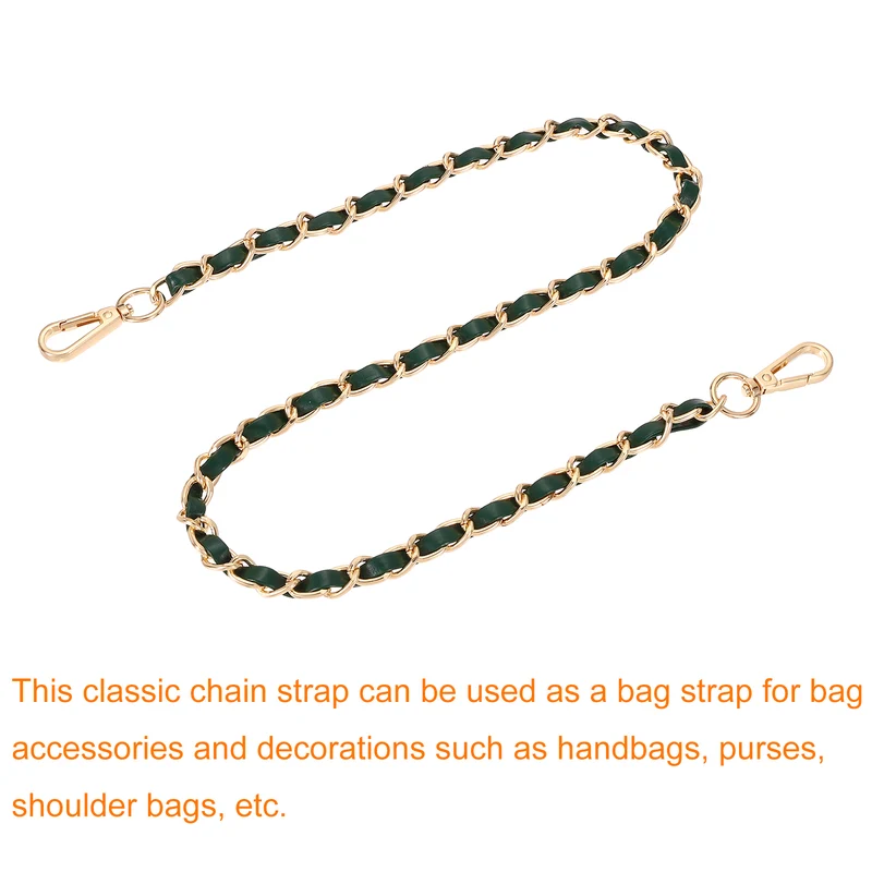 32" Purse Strap with Buckle for Shoulder and Cross Body(Green+Gold)