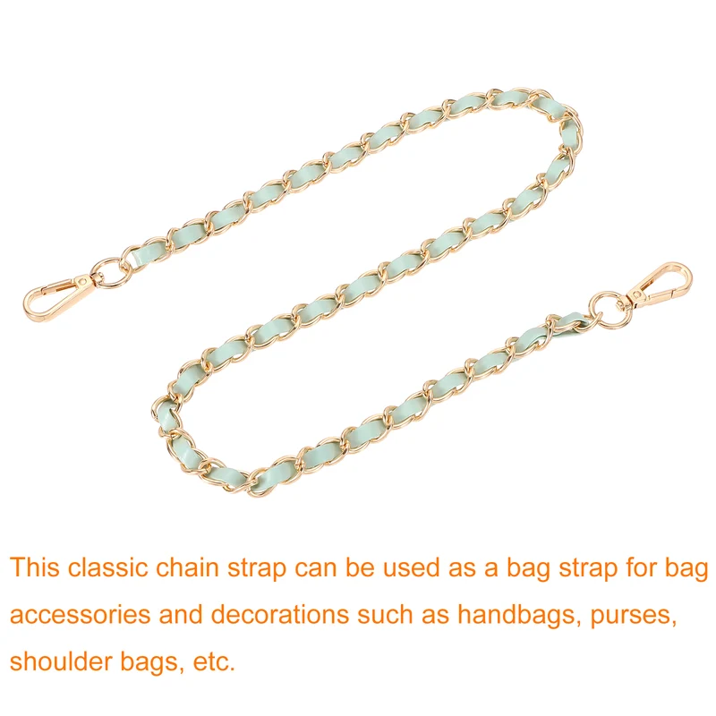 32" Purse Strap with Buckle for Shoulder and Cross Body(Light Green+Gold)