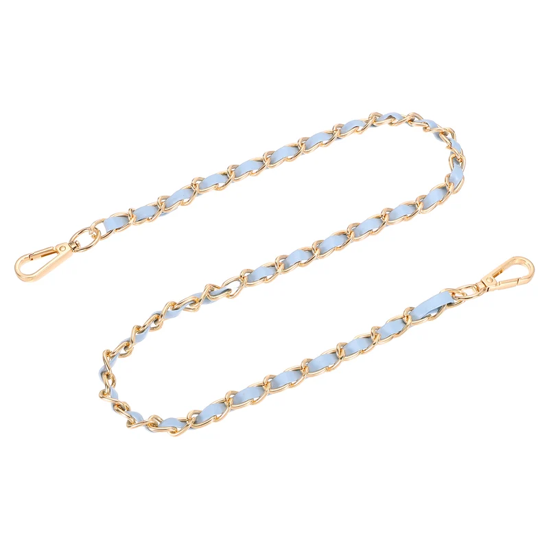 32" Purse Strap with Buckle for Shoulder and Cross Body(Sky Blue+Gold)