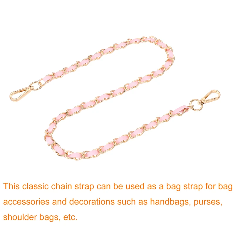 32" Purse Strap with Buckle for Shoulder and Cross Body(Pink+Gold)
