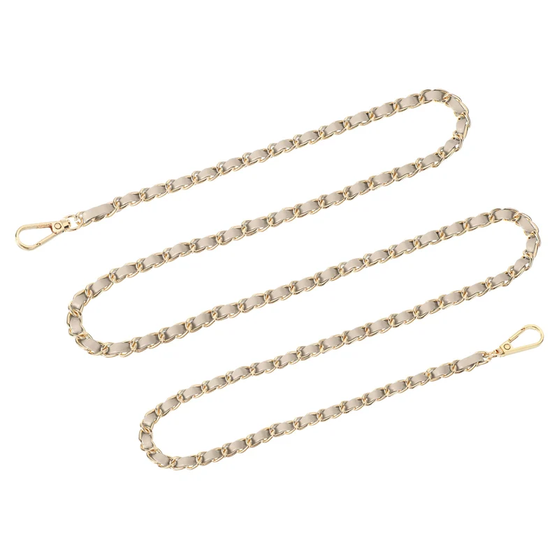 Purse Strap, 55" Leather for Shoulder and Cross Body Strap (Gold, Gold)