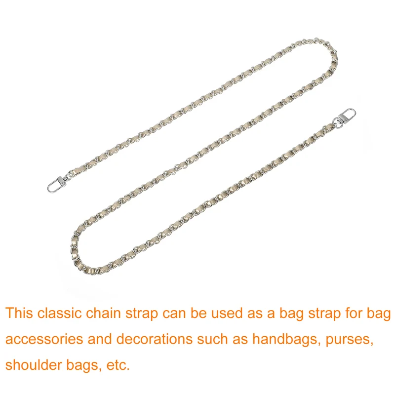 47" Purse Chain Strap with Buckles for Shoulder and Cross Body (Gold + Silver)