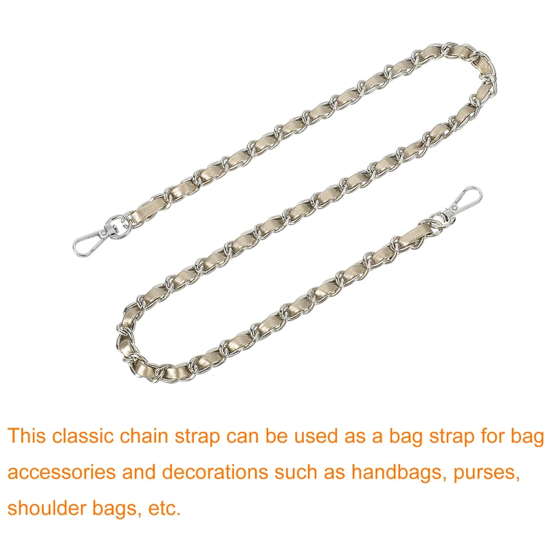 Purse Strap, 24" Leather for Shoulder Strap (Gold, Silver)