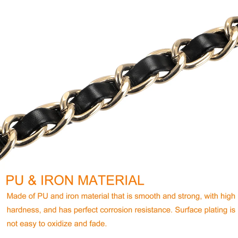 Purse Chain Strap, 55" Purse Strap Shoulder Bag Replacement Strap, Black+Gold